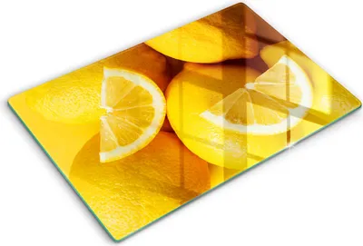 Produktbild von Abdeckung Glas - Küchenabdeckung - 80x52 cm - Abdeckplatte -Saftige Zitronen
