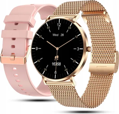 Zdjęcie produktu dla Smartwatch Zegarek Damski Polskie Menu Rozmowy Ciśnienie Tętno Amoled Slim