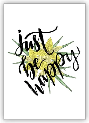 Produktbild von 4x Tolle Motto Karte zum Geburtstag oder zum Aufheitern der besten Freundin: Just be happy
