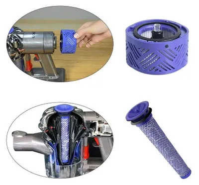 Produktbild von HEPA-Filter für V6 und kompatibler Ersatz-Vorfilter für Dyson Staubsauger DC58, DC59, DC61, DC62, DC74, V6, V7, V8