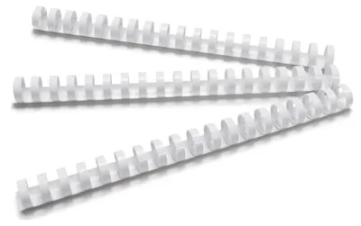 Zdjęcie produktu dla Hřbet plastový 25 mm, 181-210 listů, bílý, 50 ks