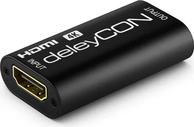 Produktbild von deleyCON 4K HDMI 2.0 Repeater Signal Verstärker Buchse 4K UHD 2160p@60Hz Full HD 1080p@60Hz HDR HDCP 2.2 18Gbps 3D