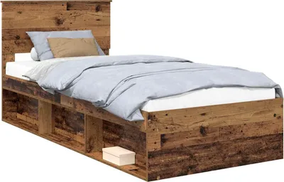Produktbild von vidaXL Bettrahmen Altholz 90 x 190 cm Massives Kiefernholz