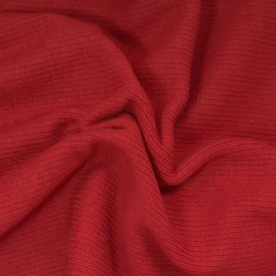 0,25m Bündchen-Stoff gerippt uni 5% Elastan 30/60cm breit Schlauchware Meterware Farbwahl rot