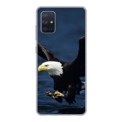Produktbild von MuchoWow® Handyhülle Schutzhülle Hülle für Samsung Galaxy A71 Adler - Nahaufnahme - Wasser Silikon Softcase Handy Hülle - Kartenbesitzer