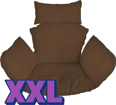 Produktbild von Hängesessel Kissen, XXL, Polster, Auflage für Polyrattan & Rattan Hängeschaukel, Rückenkissen für Hängesitz, Braun [114]