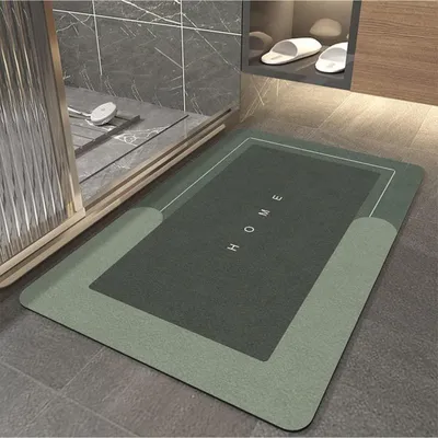 Immagine prodotto di Tappetino assorbente per il bagno, resistente allo sporco, antiscivolo, in microfibra, verde, 60 x 90 cm