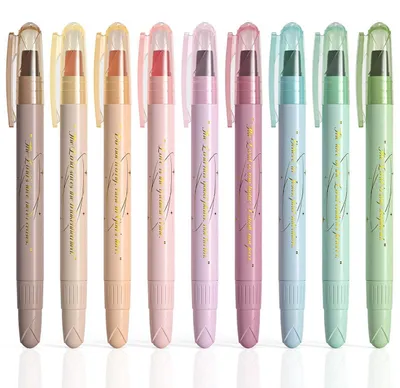 Immagine prodotto di Set di pennarelli fluorescenti in gel, 9 colori pastello, ideali per lo studio della Bibbia, non sbavano e hanno punta affilabile