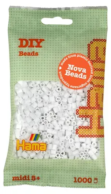Image de Hama Perles à repasser 190-01 Hama Perles à repassermidi, blanches, en sachet