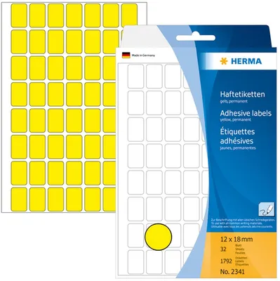 Produktbild von Vielzweck-Etiketten 12x18mm gelb VE=10x1792 Stück
