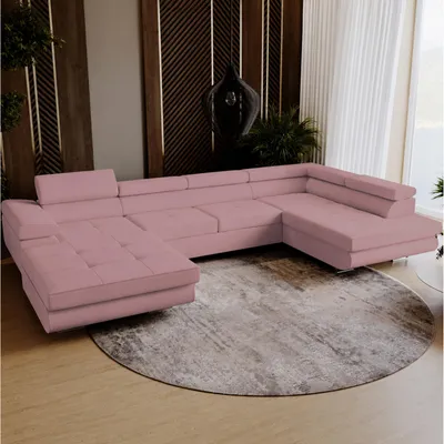 Produktbild von Wohnlandschaft mit Schlaffunktion, Couch für Wohnzimmer - Schlafsofa - Eckcouch