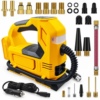 Produktbild von Akku-Kompressor für Makita 18V, 150 PSI elektrische Luftpumpe, Reifenfüller mit Digitalmanometer, LED, Auto-Stopp für Auto, Fahrrad, Bälle, ohne Akku