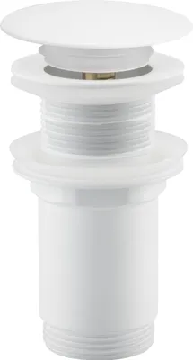 Zdjęcie produktu dla Biały Klik Klak Korek Umywalkowy Bez Przelewu, Mosiężny, Śr. 66 mm, Uniwersalny do Umywalek Bez Przelewu - Balneo