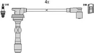 Produktbild von HITACHI 134118 Zündkabelsatz Zündleitungssatz
