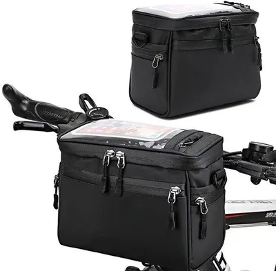 Immagine prodotto di Borsa da manubrio impermeabile Unyqoos® con scomparto per touchscreen, tracolla, realizzata in tessuto Oxford, dimensioni 22 x 18 x 13 cm – ideale per mountain bike, bici da corsa ed e-bike