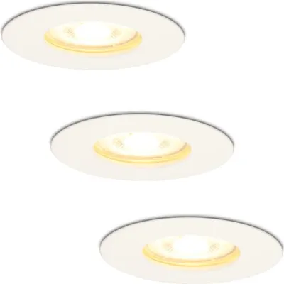 Produktbild von hoftronic LED Einbaustrahler 3er Set 4W 345lm 2700K GU10 Dimmbar IP65 Weiß