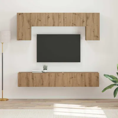 Produktbild von "Schlussverkauf" TV-SchrankSet Wandmontiert - 5 Stück - WohnzimmerTV-Möbel/TV-Tisch - Sonoma-Eiche Holzwerkstoff  C14371