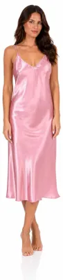 Produktbild von Damen Negligé Nachtwäsche Nachtkleid Dessous Satin; Altrosa XL