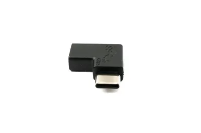Produktbild von USB 3.1 Adapter Typ C Stecker zu Buchse Winkel Kabel in Schwarz