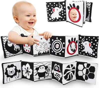 Produktbild von Kontrastbuch Baby Schwarz Weiß Stoffbuch Jungen Mädchen Geschenk