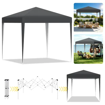 Produktbild von ISOISL Faziango Pavillon 3x3 m ohne Seitenwände, Pop-Up Faltpavillon mit wasserdichtem 210D-Oxforddach, UV-Schutz 50+, 3-fach höhenverstellbar, Tragetasche, Grau