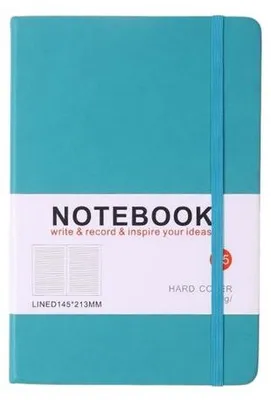 Produktbild von Notizbuch - Hartcover - mit elastischer Schließe und Tasche - Grünblau