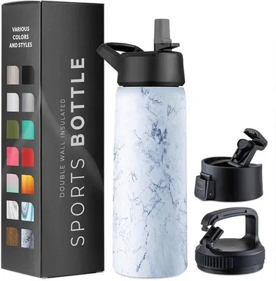 Immagine prodotto di Borraccia termica in acciaio inossidabile da 750 ml, bianca