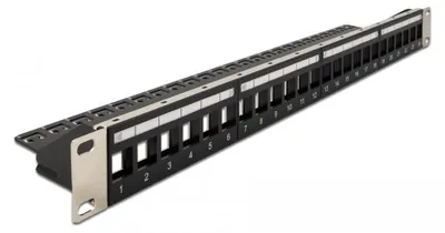 Immagine prodotto di DELOCK 19"Keystone Patchpanel 24Port Schwarz