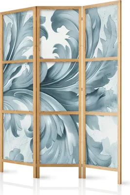 Produktbild von 3-teiliger Einseitiger Vlies Japanischer Paravent - Botanical Motif with Leaves and Vines in Sandy Colors 135x172 cm Blumen f-H-10019-bh-a
