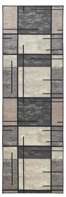 Immagine prodotto di vidaXL Tappeto corridoio LESAKA, marrone, 100 x 350 cm, velluto diamantato