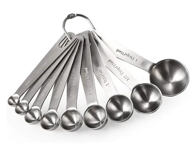 Produktbild von Edelstahl Messlöffel Set, 9 Stück Messlöffel für Feste und Flüssige Zutaten