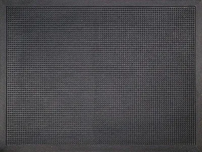 Produktbild von Famanu Fußmatte mit rutschfester Gummirückseite - Schwarz 80 x 60 x 1,6 cm