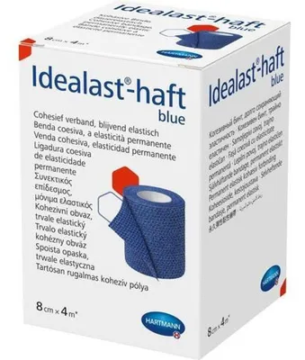 Produktbild von Hartmann Idealast®-haft Color, dauerelastische Idealbinde in blau - 8 cm x 4 m | Packung (1 Stück)