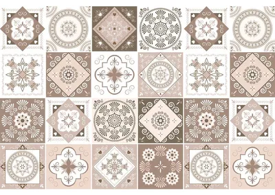 Image de Autocollants muraux imitation carrelage pour la cuisine et la salle de bains – 24 autocollants Azulejos Heleorna – 24 autocollants de 10 x 10 cm