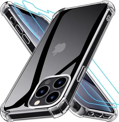 Produktbild von Hülle für Apple iPhone 13 Pro Max Silikon transparent 2x gehärtetes Glas