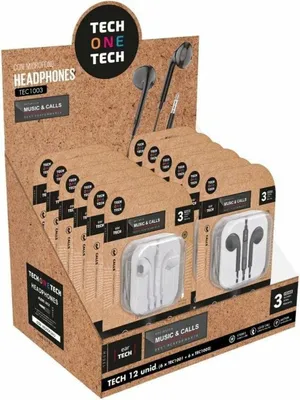 Obrázok produktu pre TECH ONE TECH TEC1003, Kábel, Hovor / hudba, 636 g, Slúchadlá s mikrofónom, Čierna, Biela