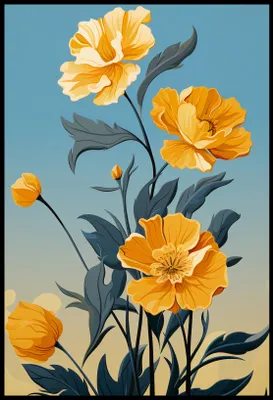 Produktbild von Plakat 67,5x100cm Goldene Blütenmorgen