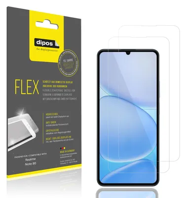 Immagine prodotto di 2x Pellicola protettiva per Realme Note 80, rivestimento al 100%, Protezione dipos Flex