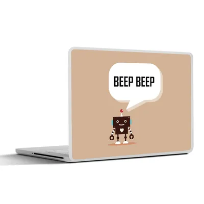 Produktbild von MuchoWow® Laptop Aufkleber Sticker Cover Sprichwörter - Zitate - Piep piep - Roboter - Herz - Kinder - Jungen 30x22 cm - Laptop-Sticker