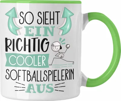 Produktbild von Trendation - So Sieht Ein Richtig Cooler Softballspielerin Aus Geschenk Tasse Lustiger Spruch Geschenkidee (Grün)