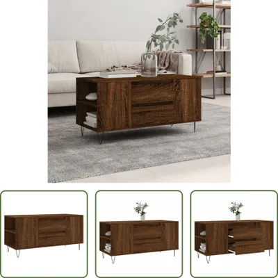 Produktbild von The Living Store Couchtisch Braun Eichen-Optik 102x44,5x50 cm Holzwerkstoff