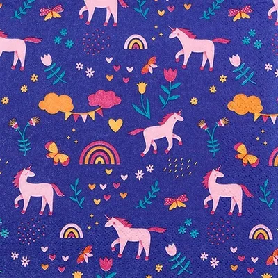 Produktbild von 20 Servietten Fairytale - Einhörner in Fantasiewelt 33x33cm