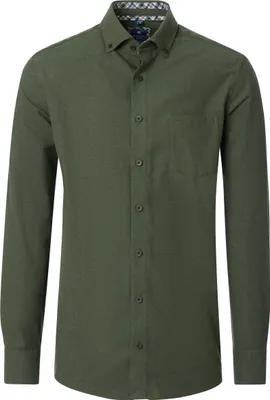 Produktbild von REDMOND Herren Flanellhemd Langarm Button-Down Comfort Grün 3XL