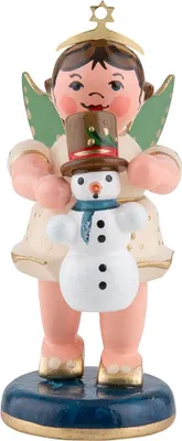 Produktbild von Engel mit Schneemann (6,5cm) von Hubrig Volkskunst