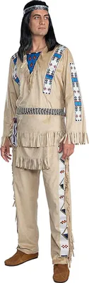 Obrázek produktu pro Winnetou kostým pro muže Indiánský karnevalový kostým hnědo-modrý - S