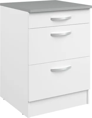 Produktbild von Unterschrank Eko 60x60 mit 3 Schubladen - weiß