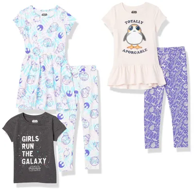Produktbild von Amazon Essentials Disney | Marvel | Star Wars | Frozen | Princess Mädchen Outfit-Sets zum Kombinieren, 5er-Pack, Star Wars/Pinguin, 6-7 Jahre
