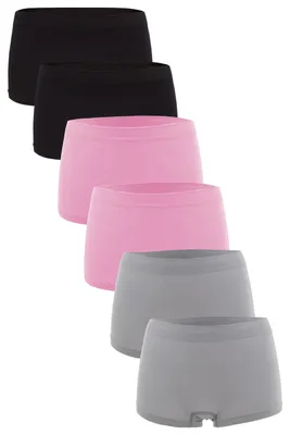Produktbild von Fabio Farini - 6 Stück Damen Hipster Boxershorts - Frauen Unterhosen Slip Set Seamless angenehmes Tragegefühl ohne Seitliche Nähte