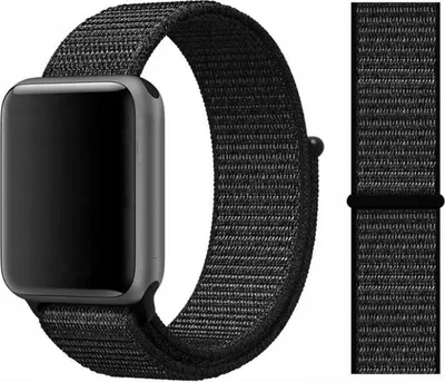 Immagine prodotto di Cinturino per Apple Watch 1/2/3/4/5/6/7/8/9/SE 42/44 mm, materiale nero