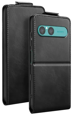 Obrázok produktu pre Avizar, skladacie puzdro na telefón Sony Xperia 10 VII, vertikálne, s držiakom a priehradkou na karty, čierna farba